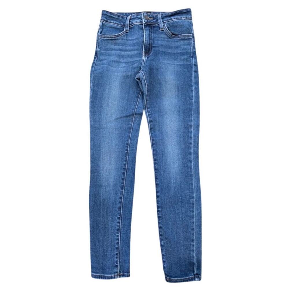 Just Black High Rise Jeans Blue Denim Stretch Full Length Straight Size 26